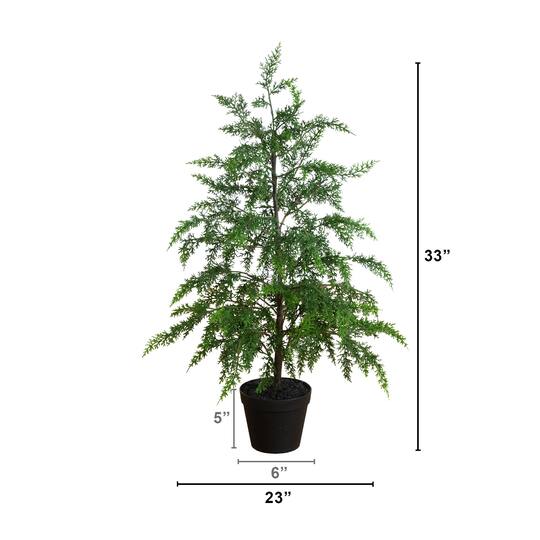 Nearly Natural 33" Unlit Artificial Real Touch Drooping Cedar Christmas Tree